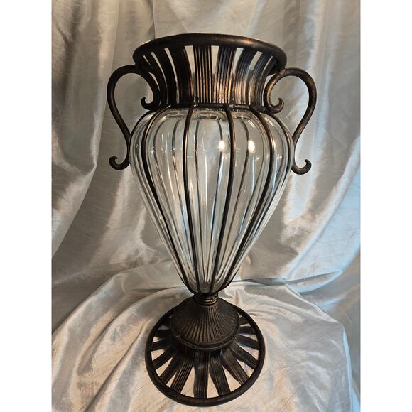 Vintage Hand Blown Cage Glass Vase 19" - Picture 6 of 6